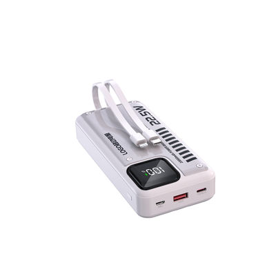 পোর্টেবল ফাস্ট চার্জিং পাওয়ার ব্যাংক 20000mah ইউএসবি সি পাওয়ার ব্যাংক অন্তর্নির্মিত তারের